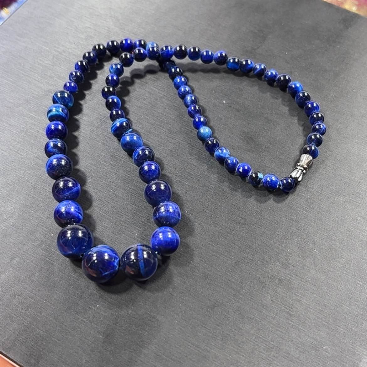 【闪购商品】琉璃配饰舒具石老油料帝王蓝丝绒玉华幻彩猫眼塔链