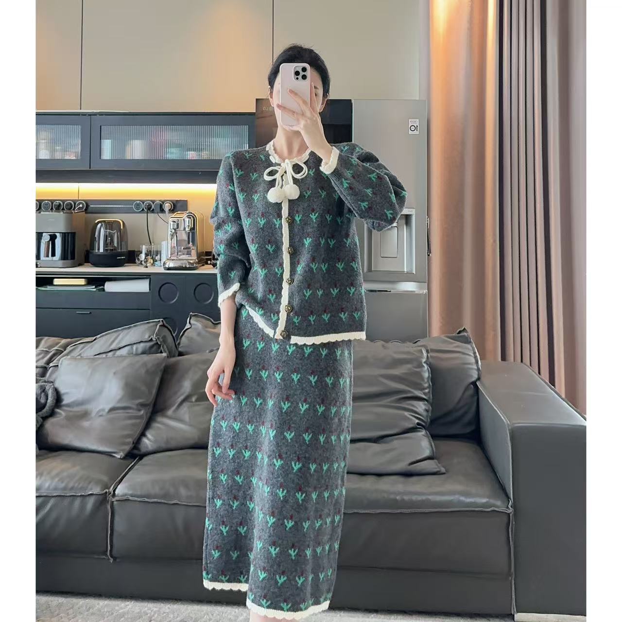 Zwinnie/詹维尼【森系套装】针织气质款显瘦春秋冬套装XH-WYM202510