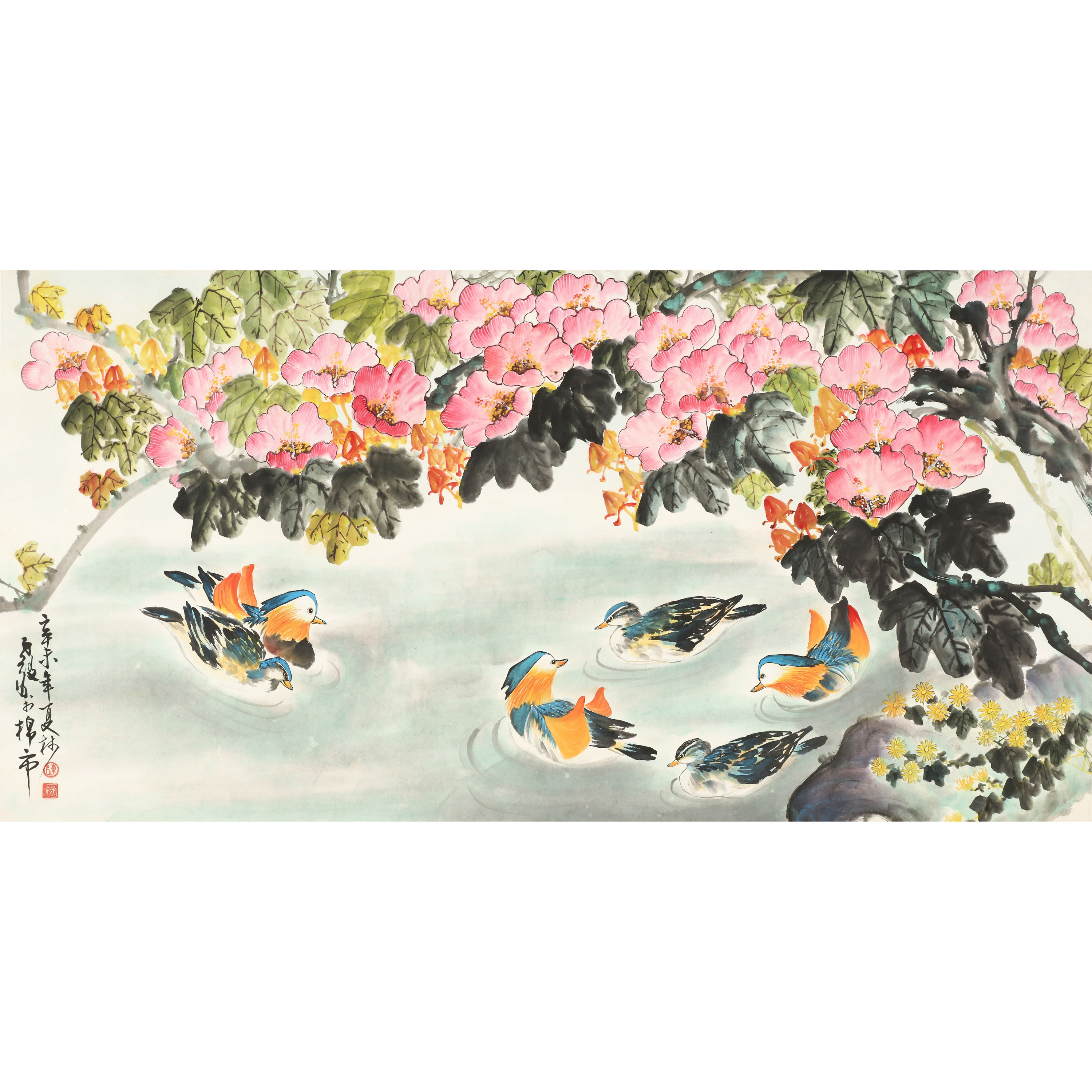 32、陈子毅 鸳鸯木棉【煦风艺术品63拍卖】