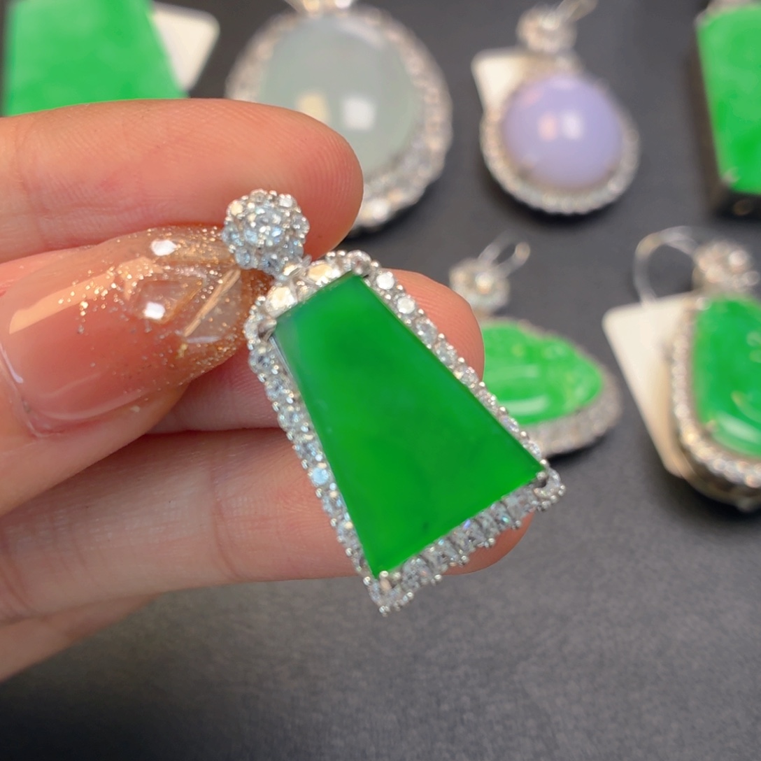 翡翠银S925镶嵌颈饰