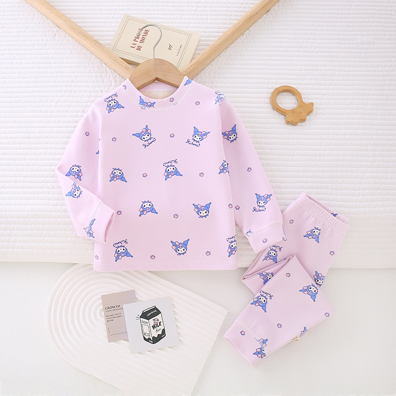 130-180<1200-1399>BM儿童羊毛蚕丝保暖长袖打底校服神器套装