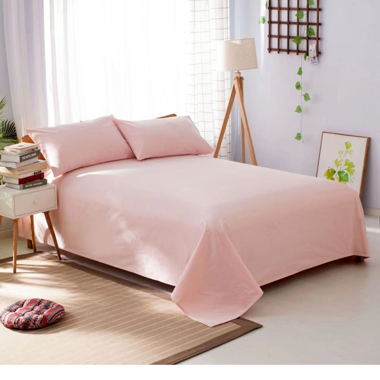 高档纯色32支精梳棉纯棉全棉加大老粗布床单被单单人双人睡单