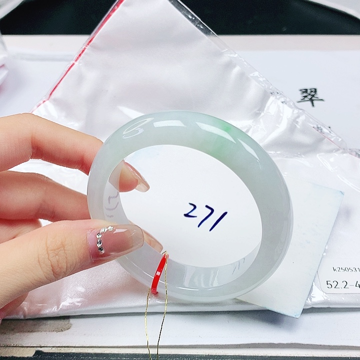 翡翠手镯未镶嵌缅甸天然a货手镯52