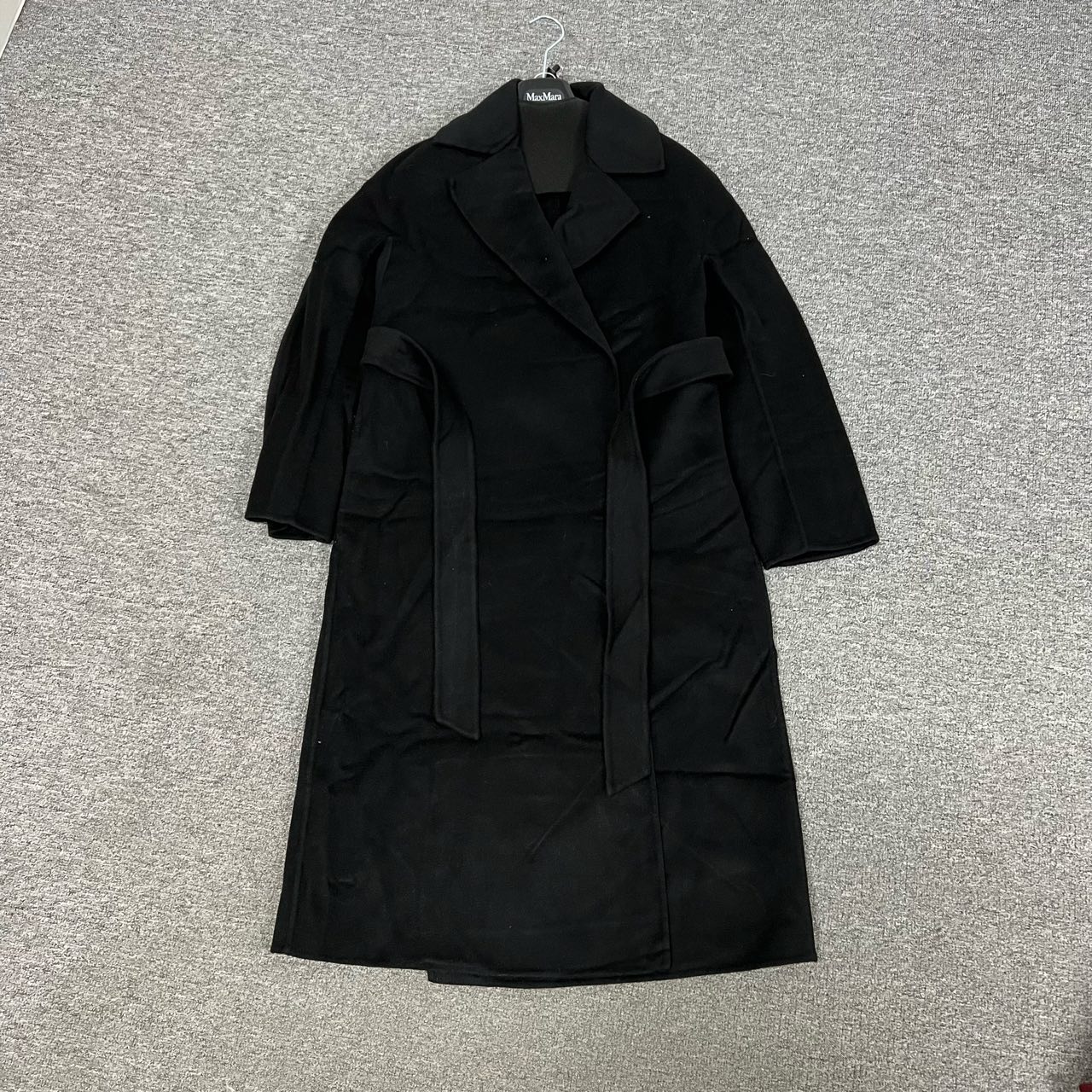 99新 MaxMara Maxmara 黑色长款大衣 红标