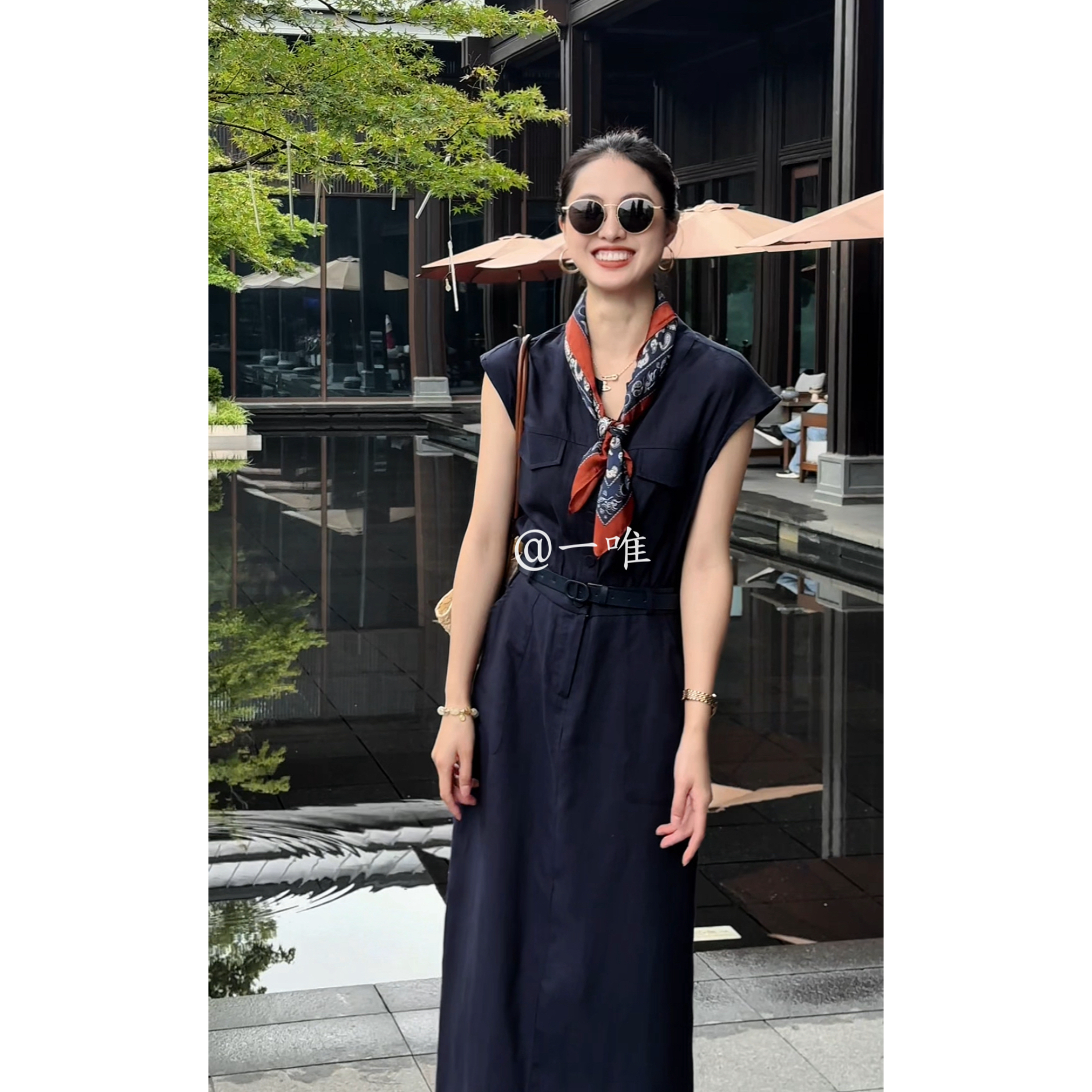 【一唯】老钱风长裙瓦片袖轻奢风连衣裙时尚女装YU52027