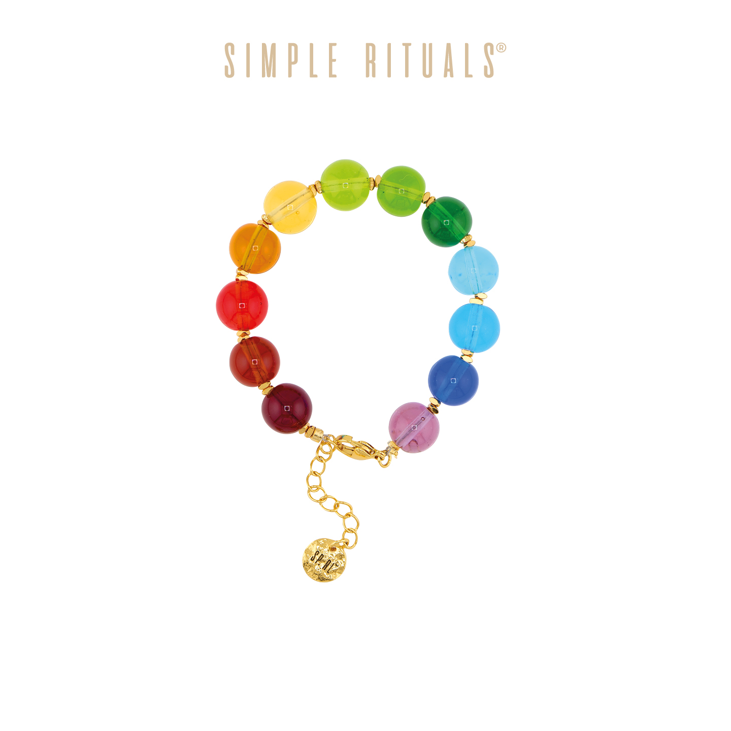 Simple Rituals 手链 意大利手工琉璃糖果彩虹手链带铃铛