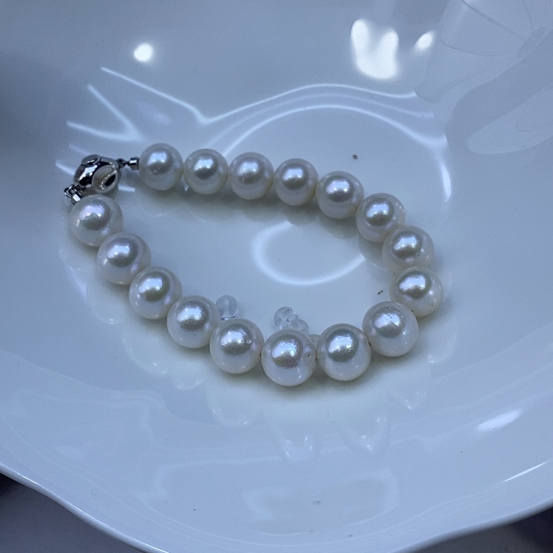 银S925镶嵌淡水珍珠手绳