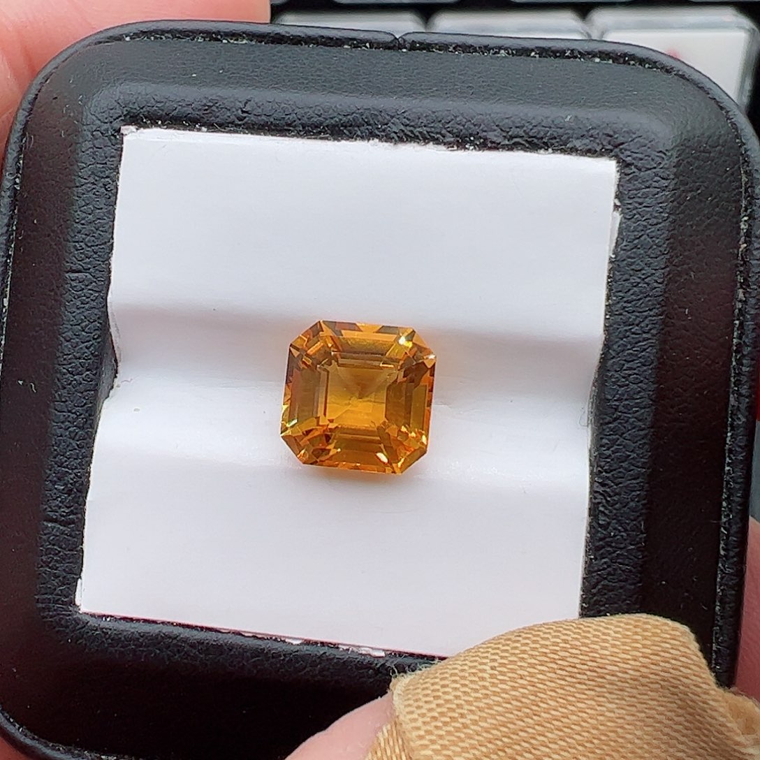 黄晶方10裸石未镶嵌