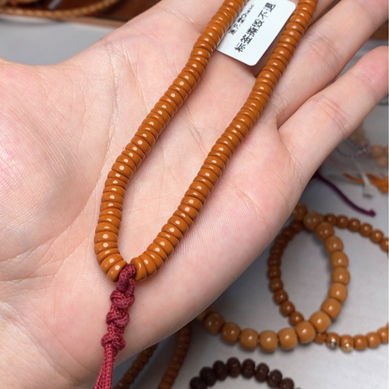 【闪购商品】手串橄榄核A级5.9藏切薄切老挝核尖103颗