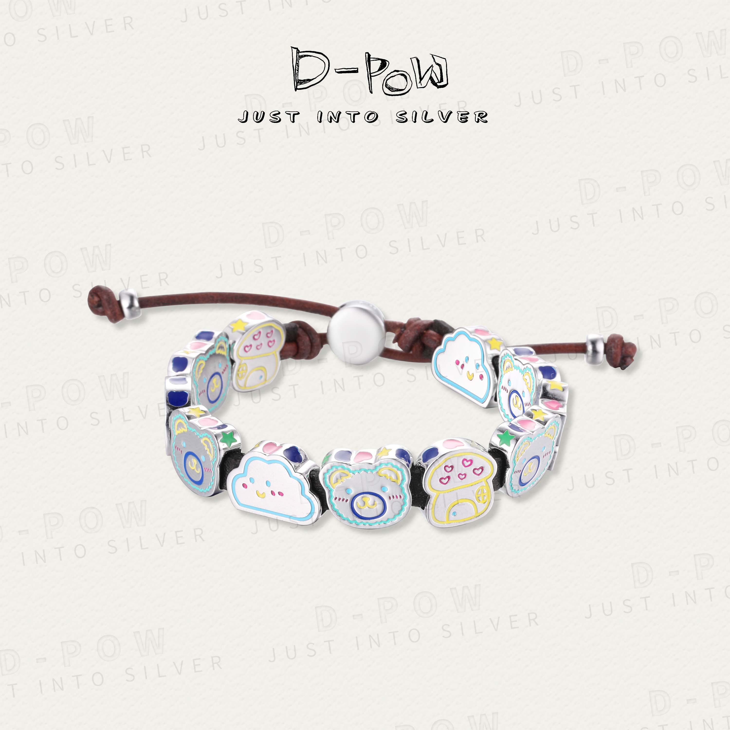 灯小炮 925银手链 【Lubi Bear】乐园皮绳手链（9562）商品图