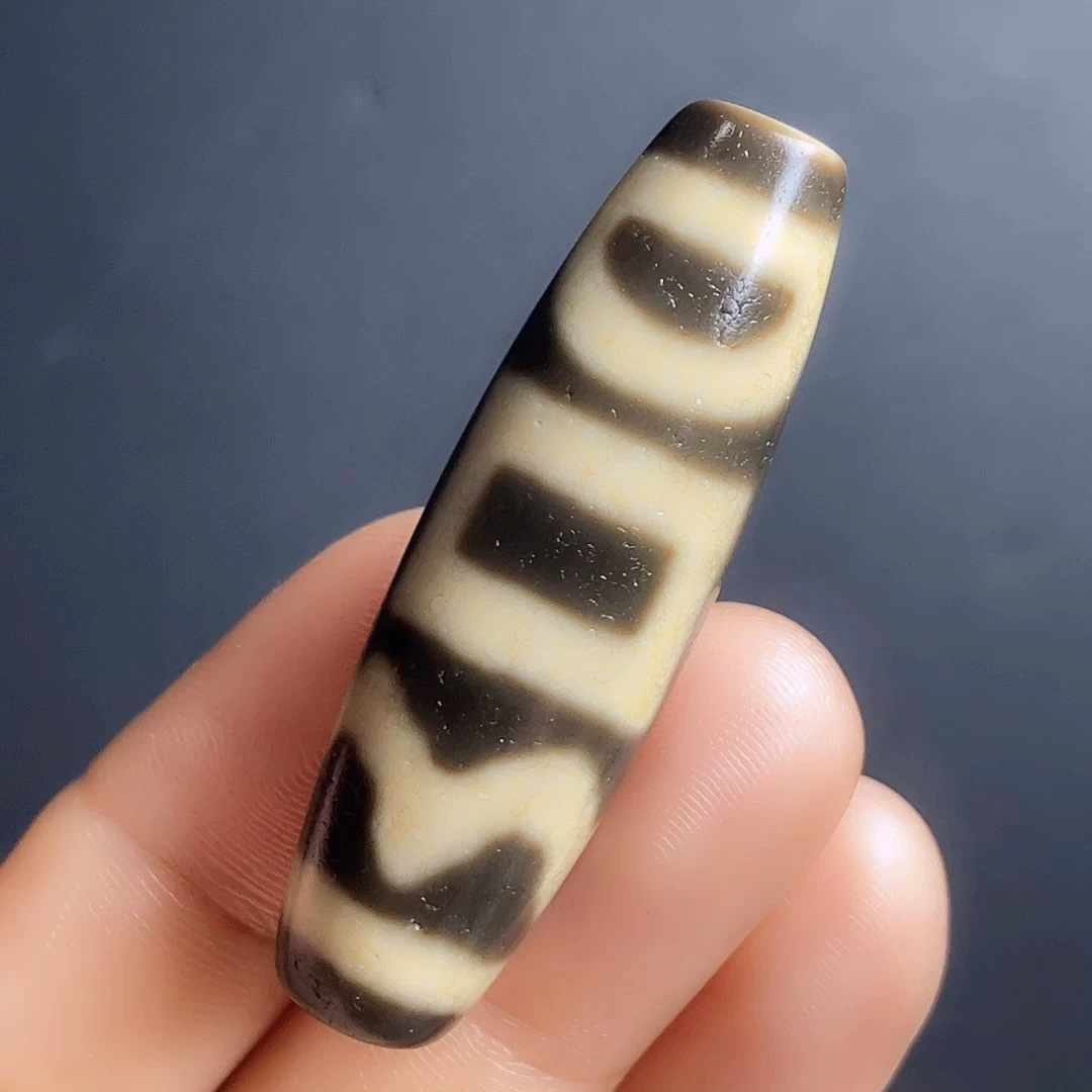 天缘黑白高油润息增怀诛天珠天然玛瑙真品项链手串43.9x12.9