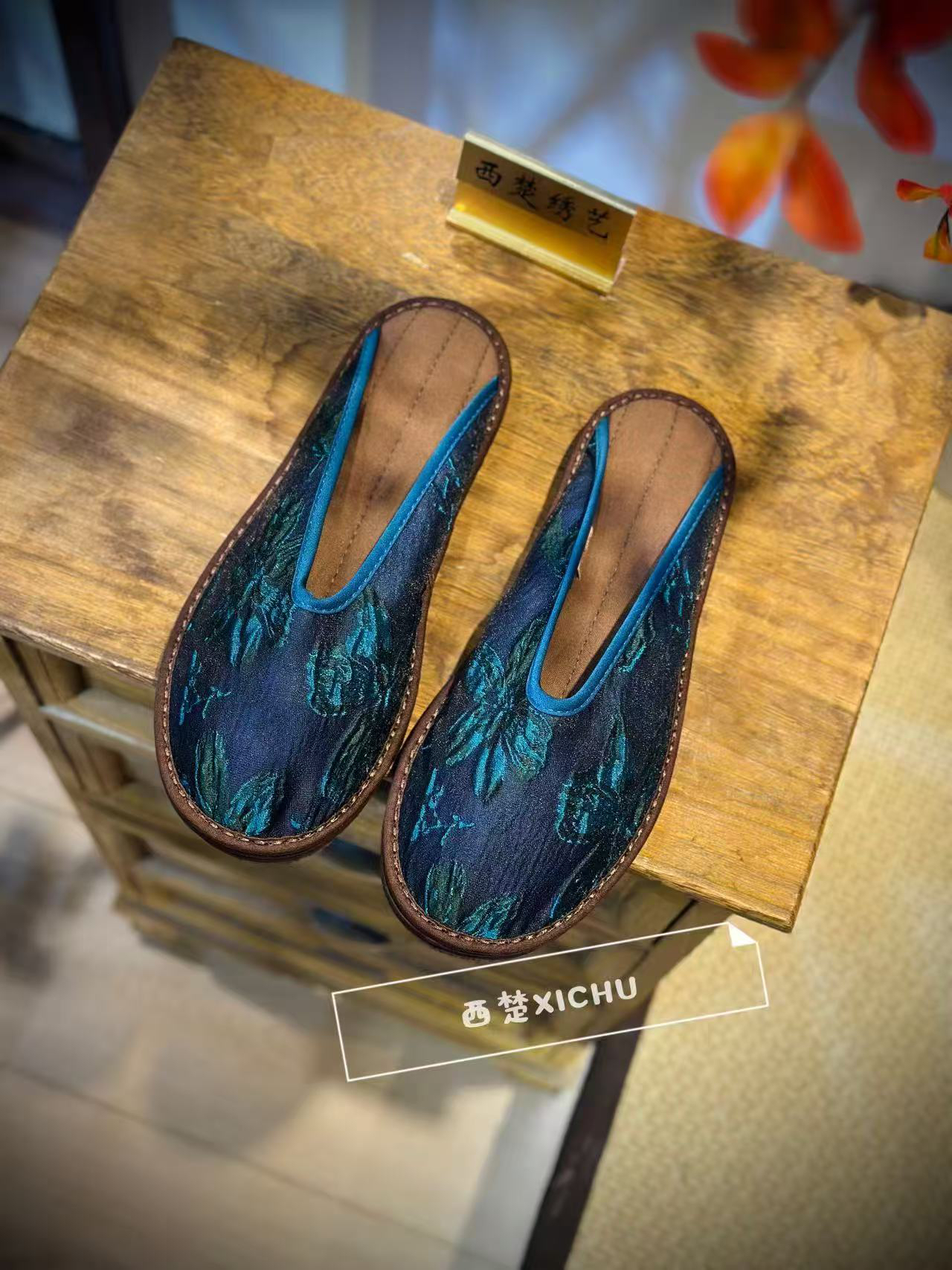 【蓝色妖姬】2025夏上新透气养脚新中式女士拖鞋平底复古半拖软底