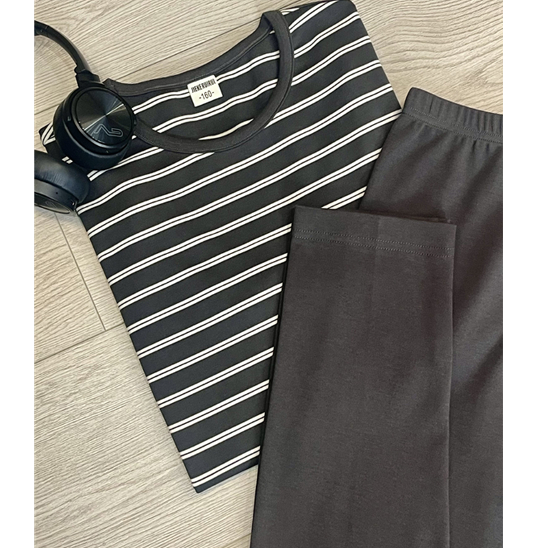 3661【睿】秋季撞色圆领长袖家居服男童秋衣秋裤套装