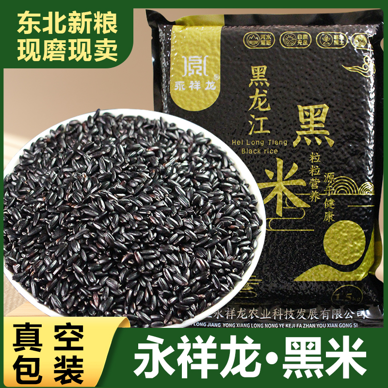 永祥龙黑米东北黑米25年新米农家黑大米五谷杂粮粥米无染色精选米