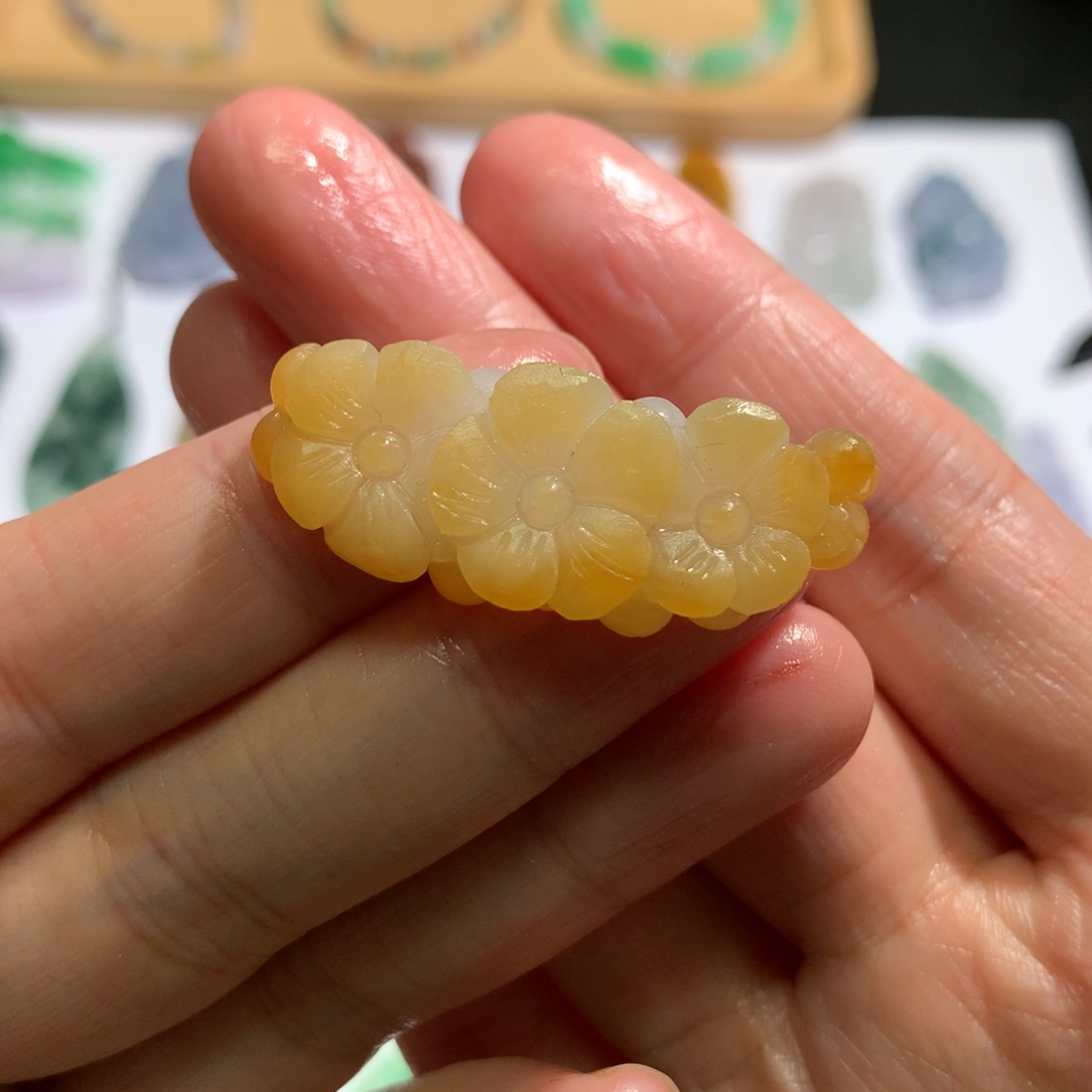 定制翡翠未镶嵌嘻*喵玉衡花