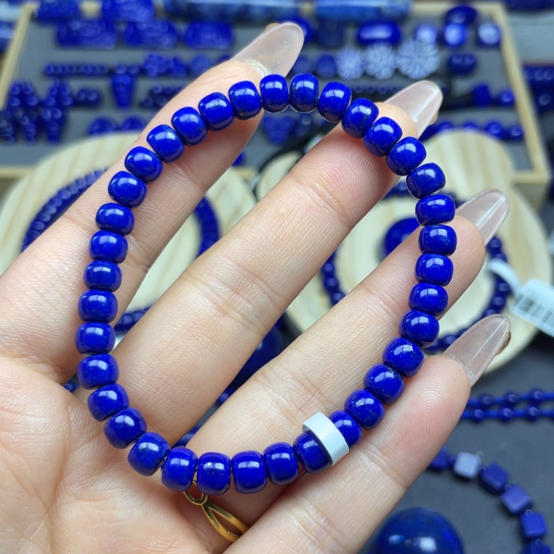 青金石未镶嵌6+老型手串