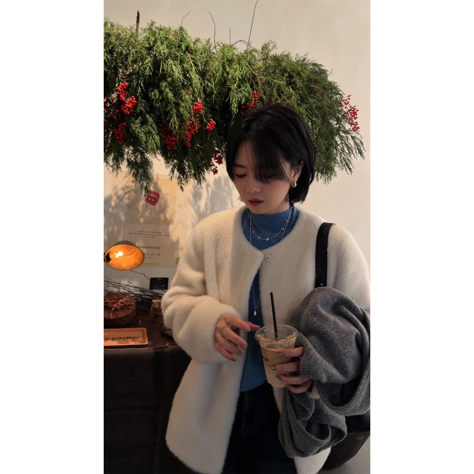 苏安家｜“C位年服”仿苏力全绵羊毛仿皮草质感保暖贵气极简外套干洗