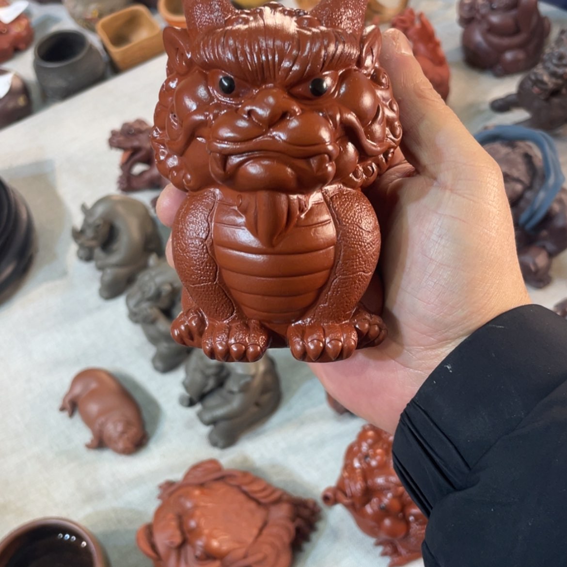 【闪购商品】紫砂茶宠朱泥麒麟