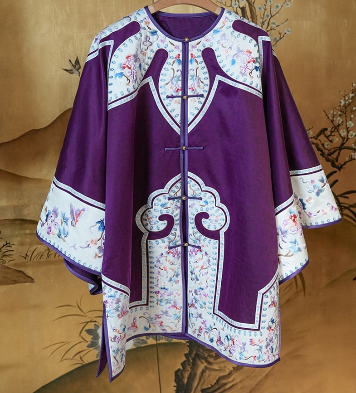 【十三郎】真丝云肩绣花中襟外套242411