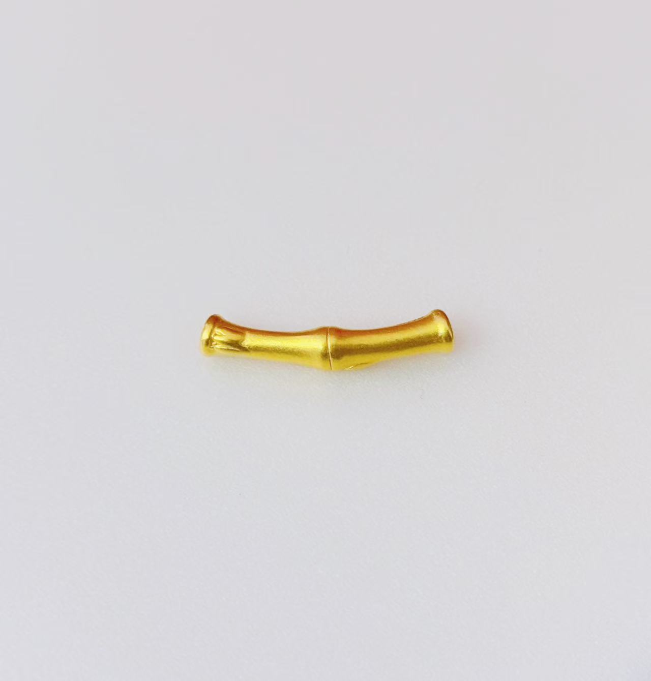 小贝足金999古法弯管竹节节节高升配件#11101（赠合金链）