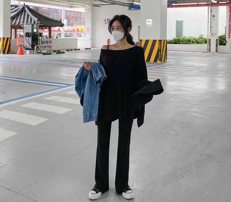 春夏秋纯色时尚休闲舒适上衣➕裤子套装