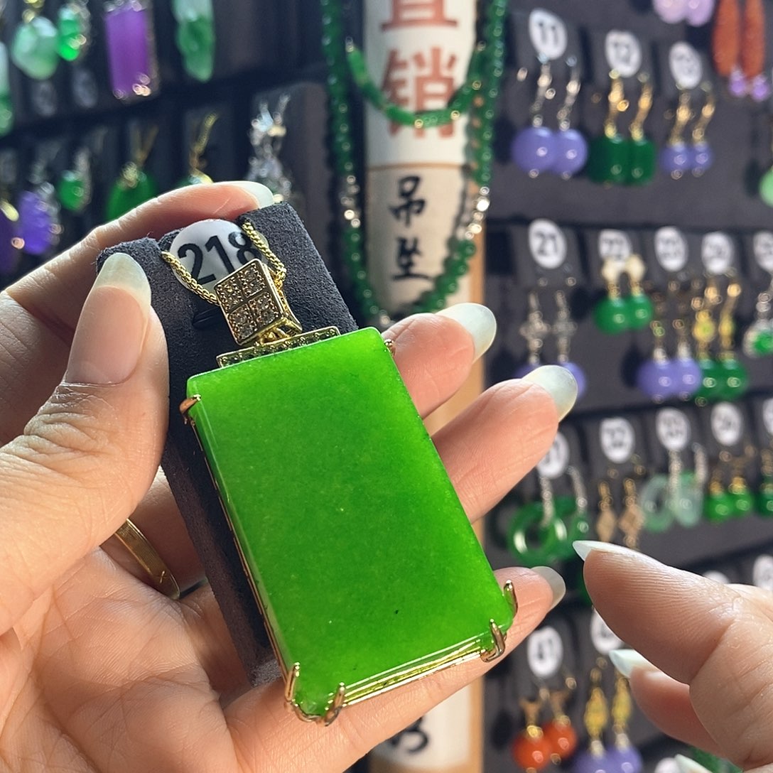 翡翠银S925镶嵌耳饰218