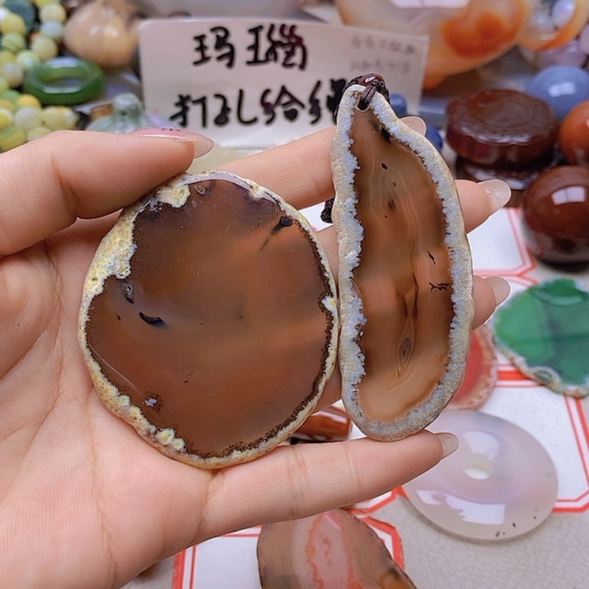 【闪购商品】未镶嵌玛瑙/玉髓珠宝半成品y****妈