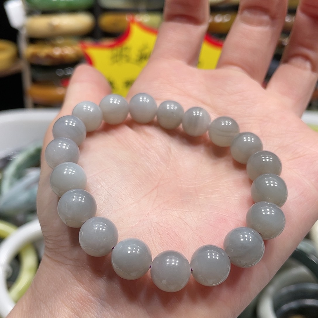 和田玉手串未镶嵌微瑕