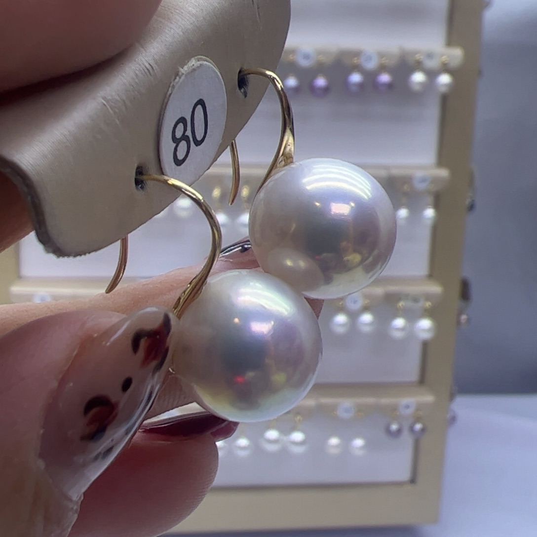 淡水珍珠耳饰18K金镶嵌