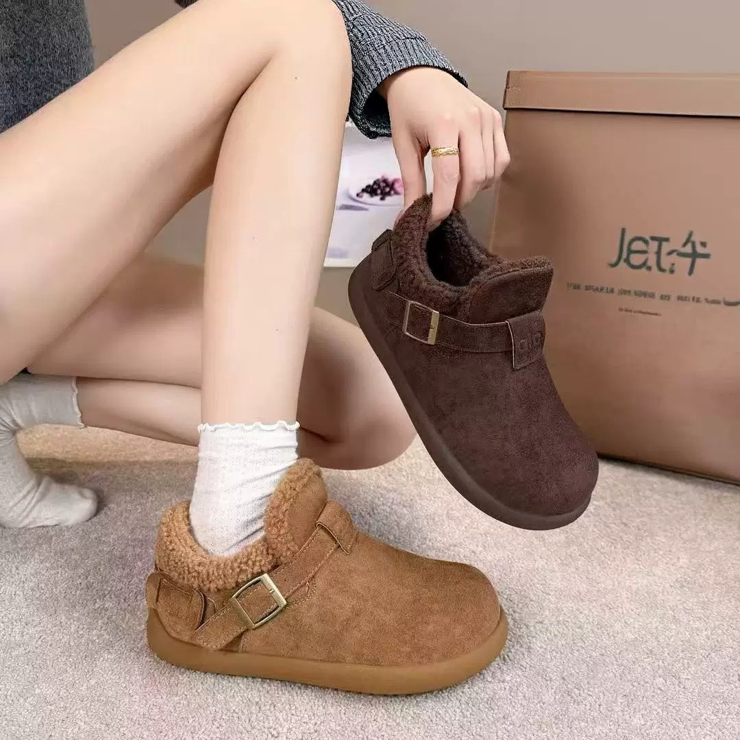 豆雪地靴女冬季加绒加厚厚底防水时尚休闲鞋