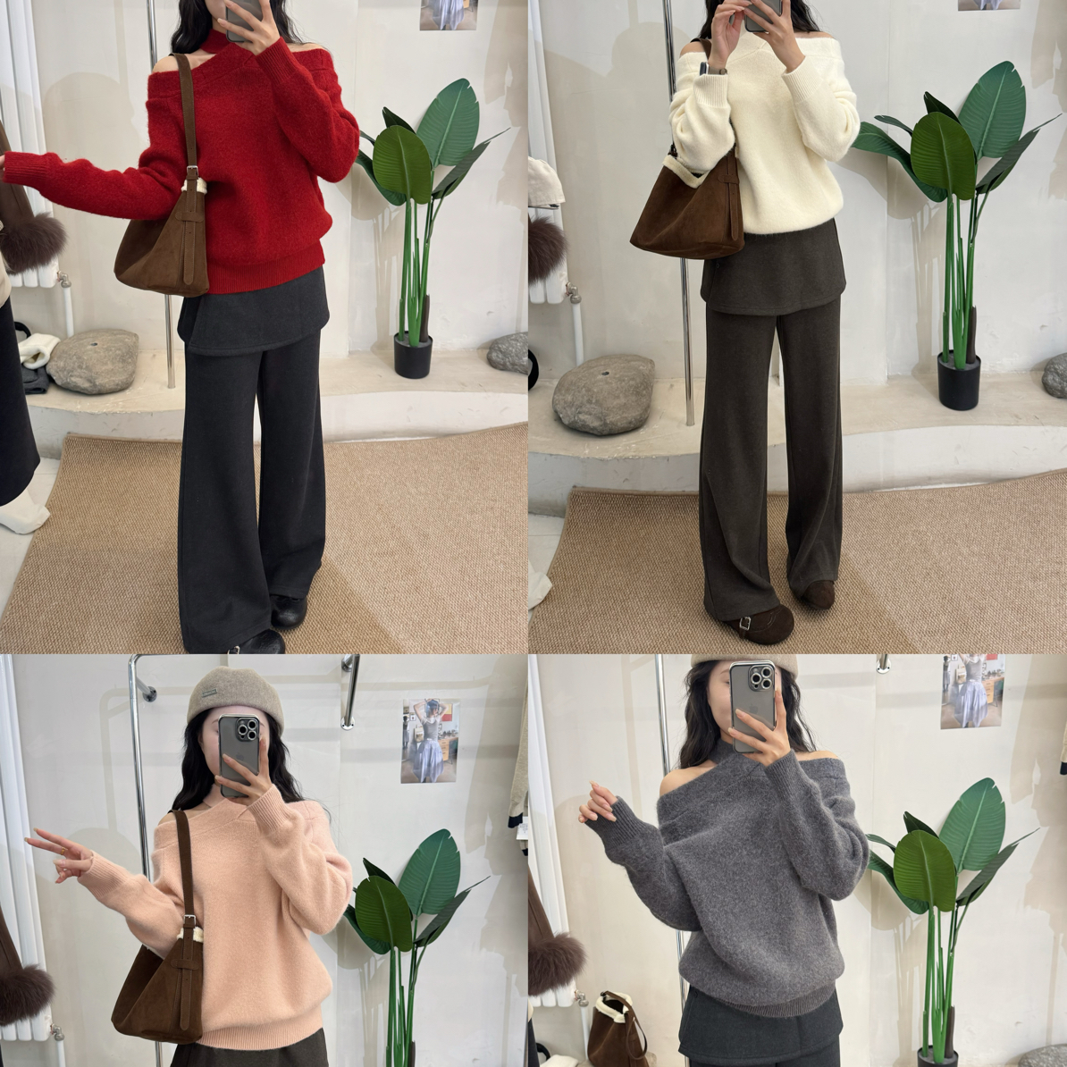 交叉设计感毛衣-