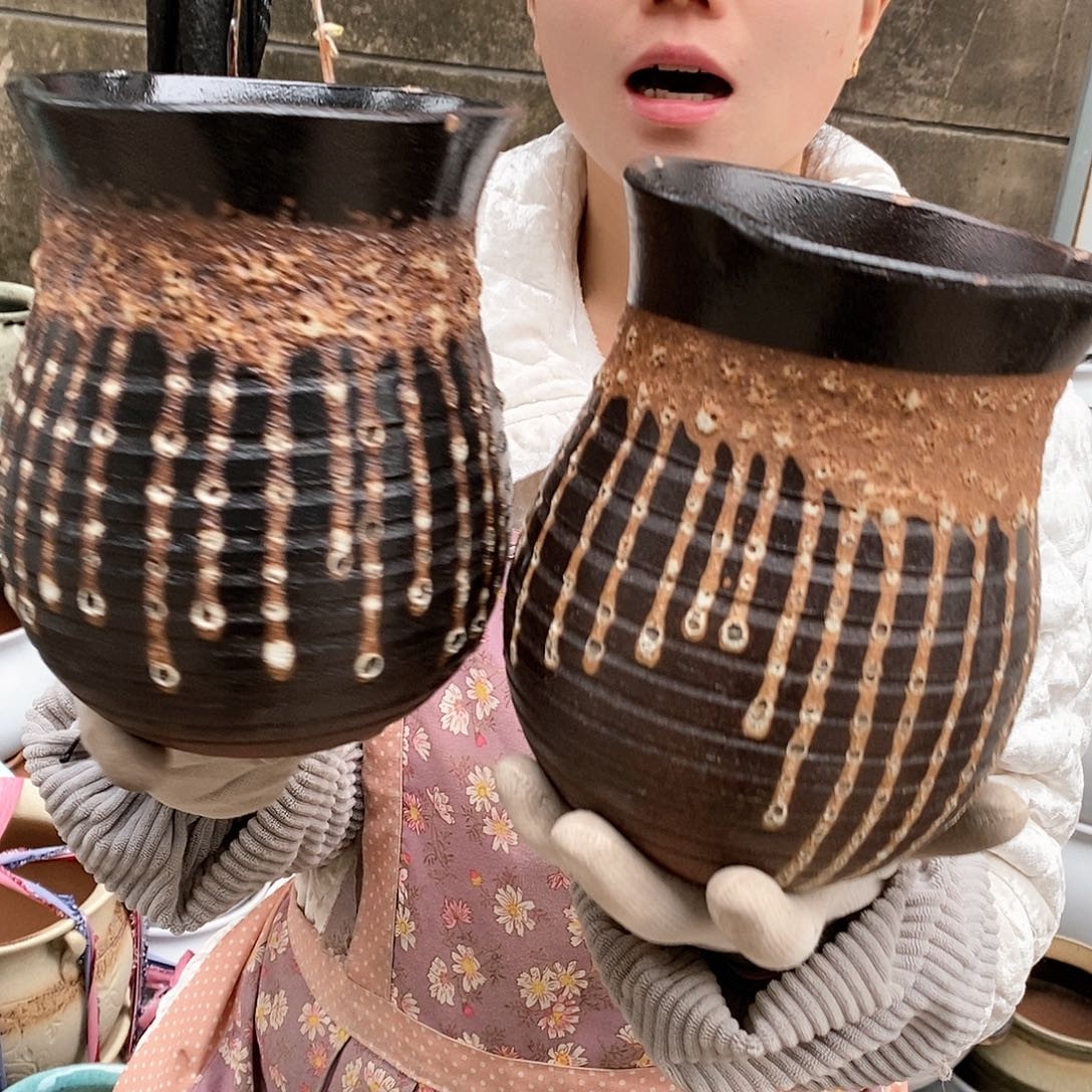 紫砂花盆瑕疵口15高20