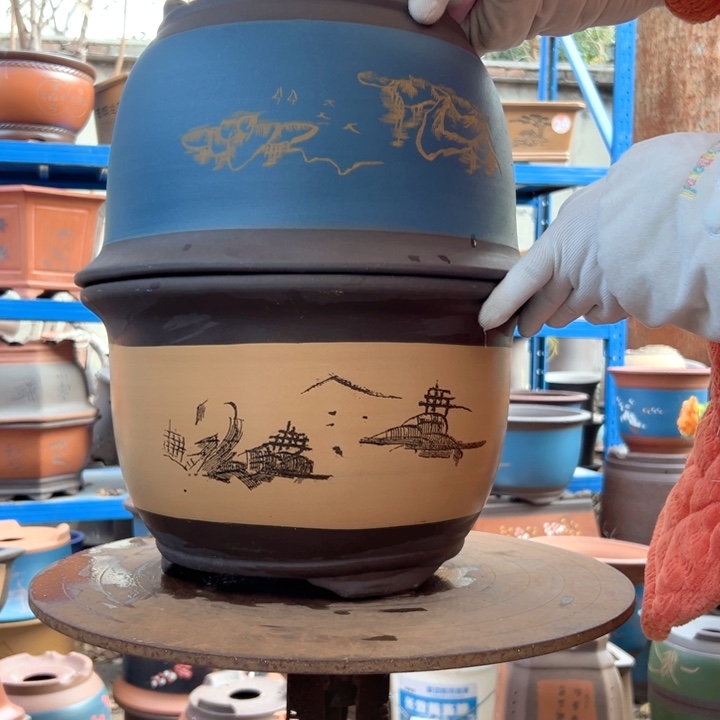 002+35蓝山花盆花盆花盆