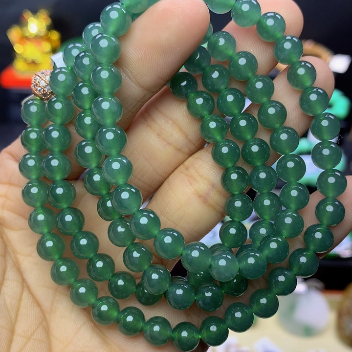 翡翠手链未镶嵌心*人翡翠 6.8 
