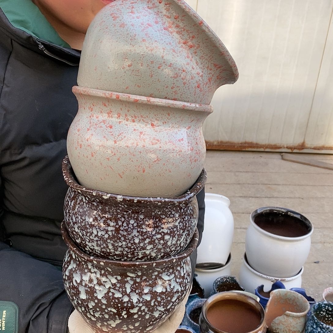 紫砂花盆瑕疵口16高13