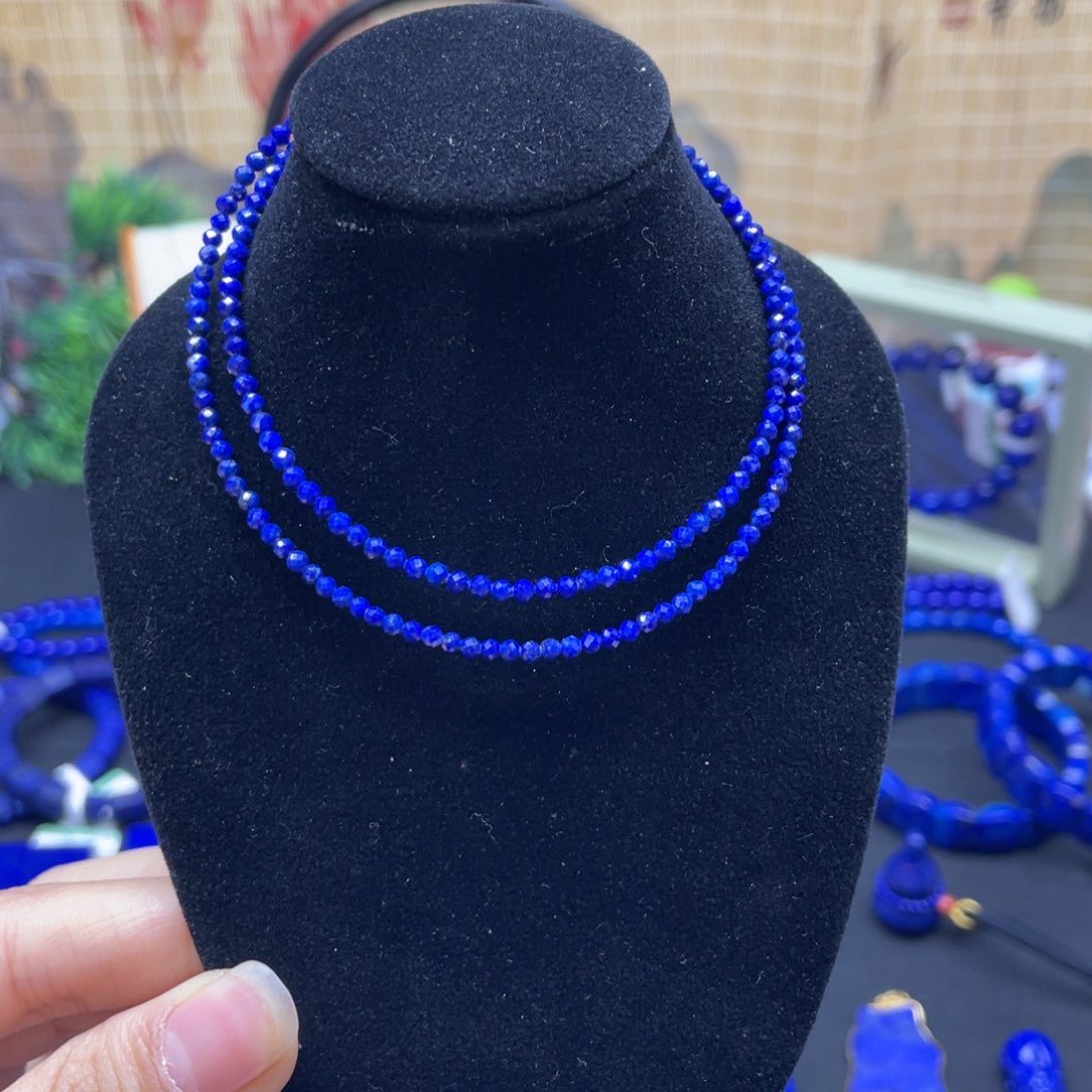 银S925镶嵌青金石项链2+