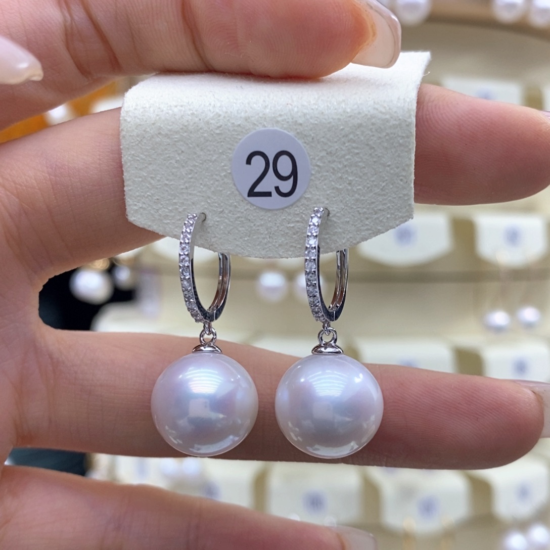 淡水珍珠耳饰银S925镶嵌