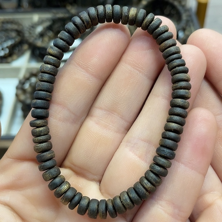 沉香手串Q*奇楠佛珠单圈沉水级6毫米