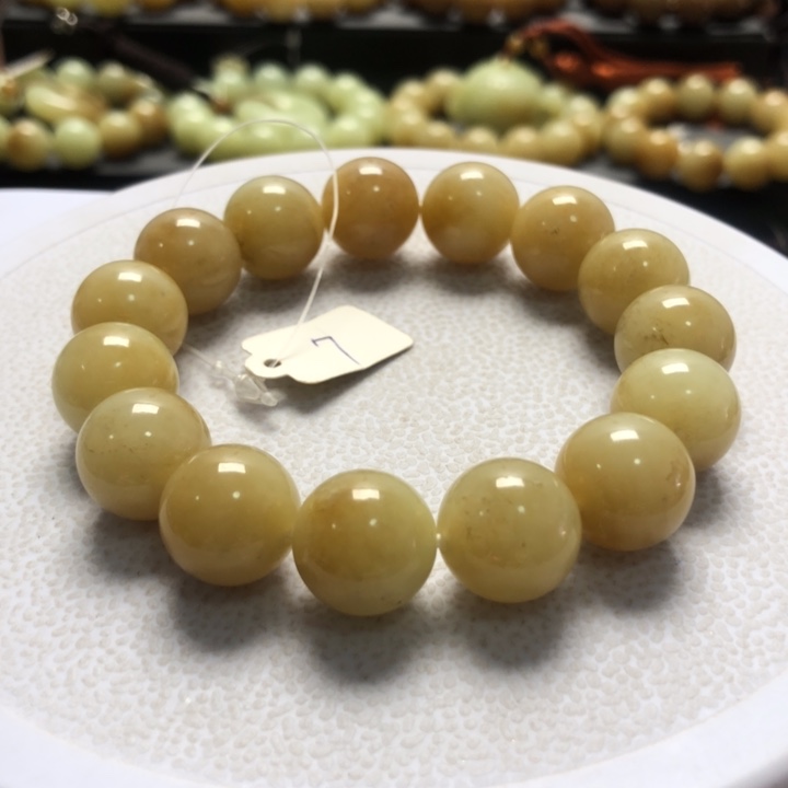 和田玉手串未镶嵌卡14