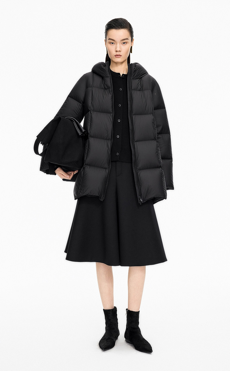 杰瑞【电暖炉】高充绒鹅绒服冬新品连帽宽松保暖显瘦泡芙羽绒服