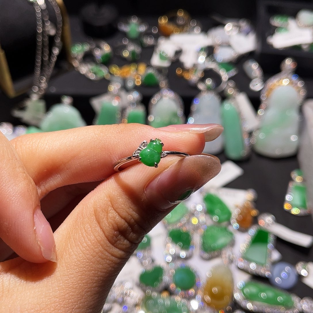 韵***子翡翠银S925镶嵌颈饰