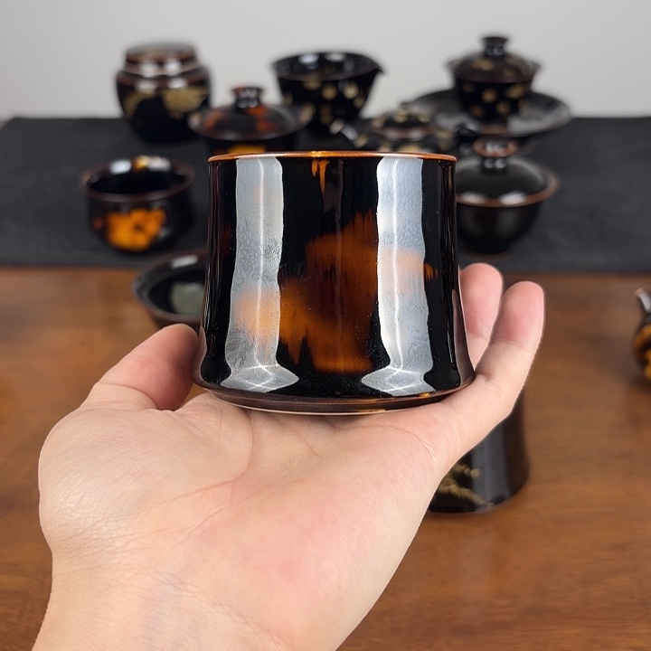 瓷玳瑁釉威士忌主人杯