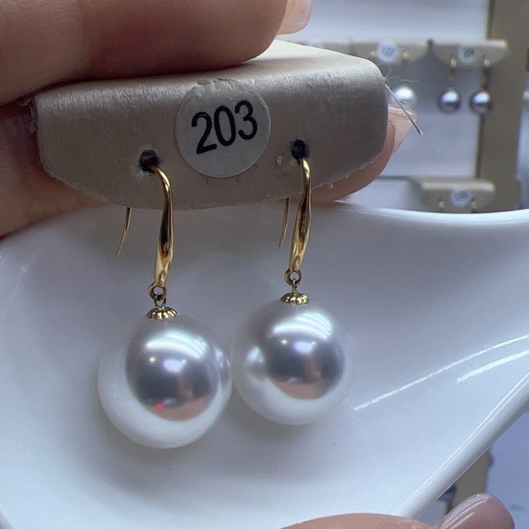 淡水珍珠耳饰18K金镶嵌