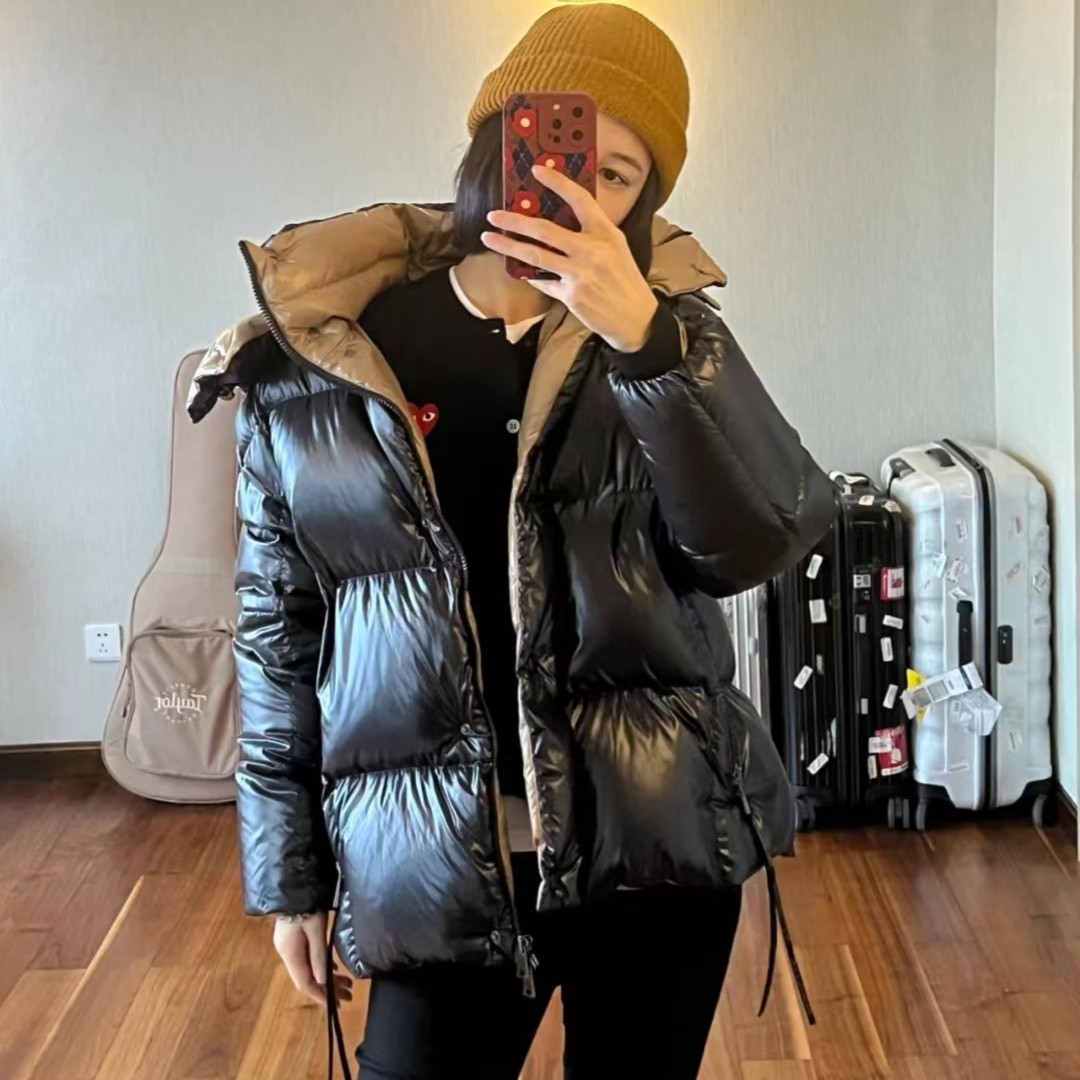 未使用 MONCLER 【parana】黑金撞色短款厚款羽绒服
