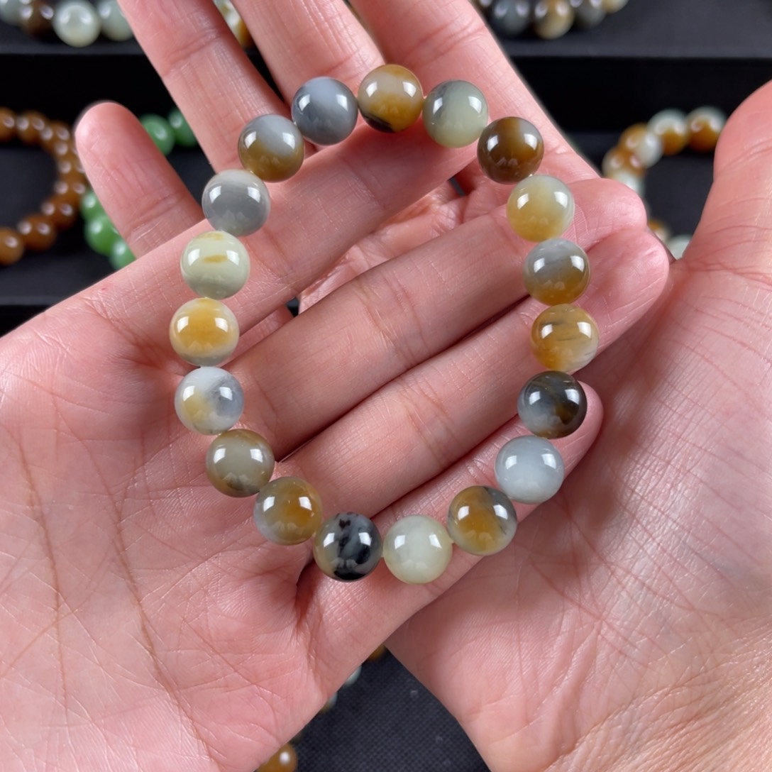 和田玉手串未镶嵌独**人卡10