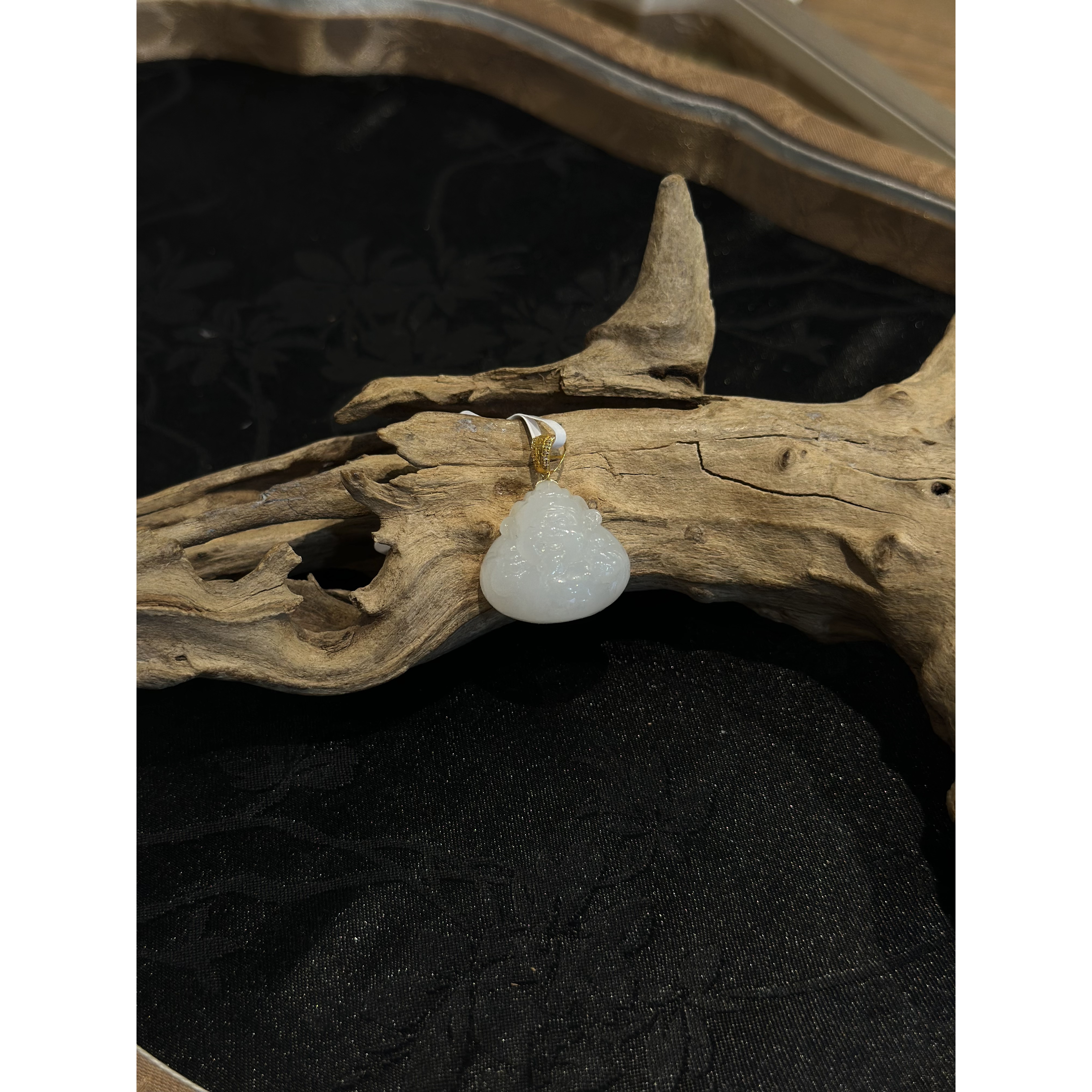 【歪歪】（二）白玉吊坠*18K镶嵌W8555