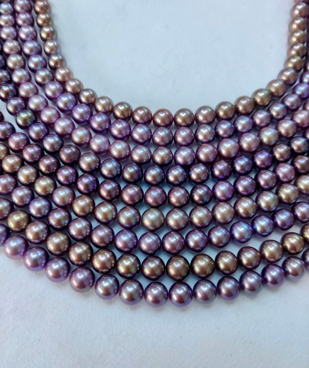 DF120金标特选戴安娜天然淡水紫色珍珠项链9-11mm时尚高贵气质