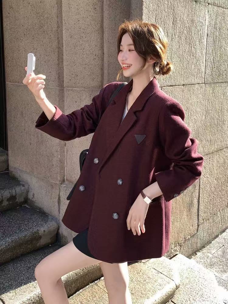 0592 高级感毛呢西装韩系气质时髦洋气西服上衣8203