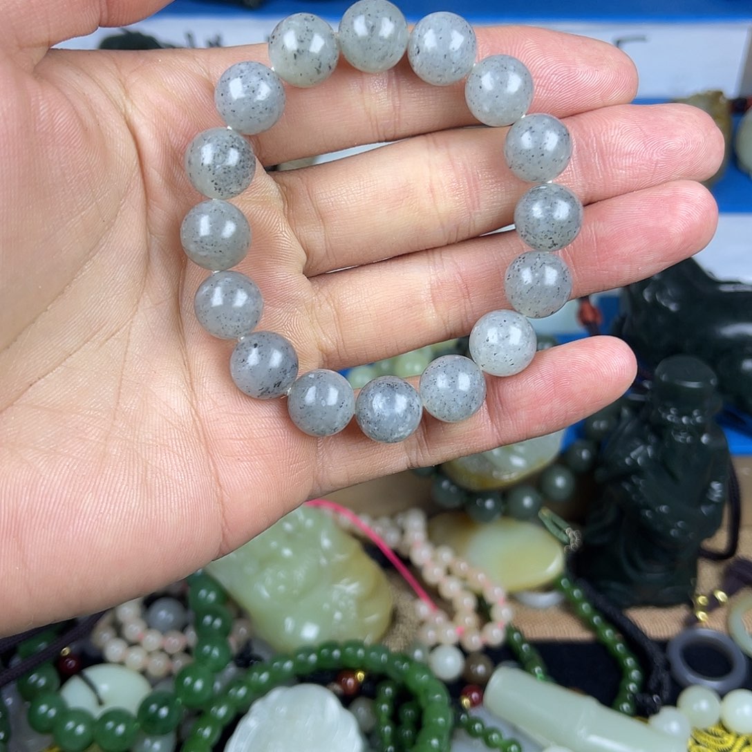 和田玉未镶嵌颈饰于田青花1.2新疆和田玉