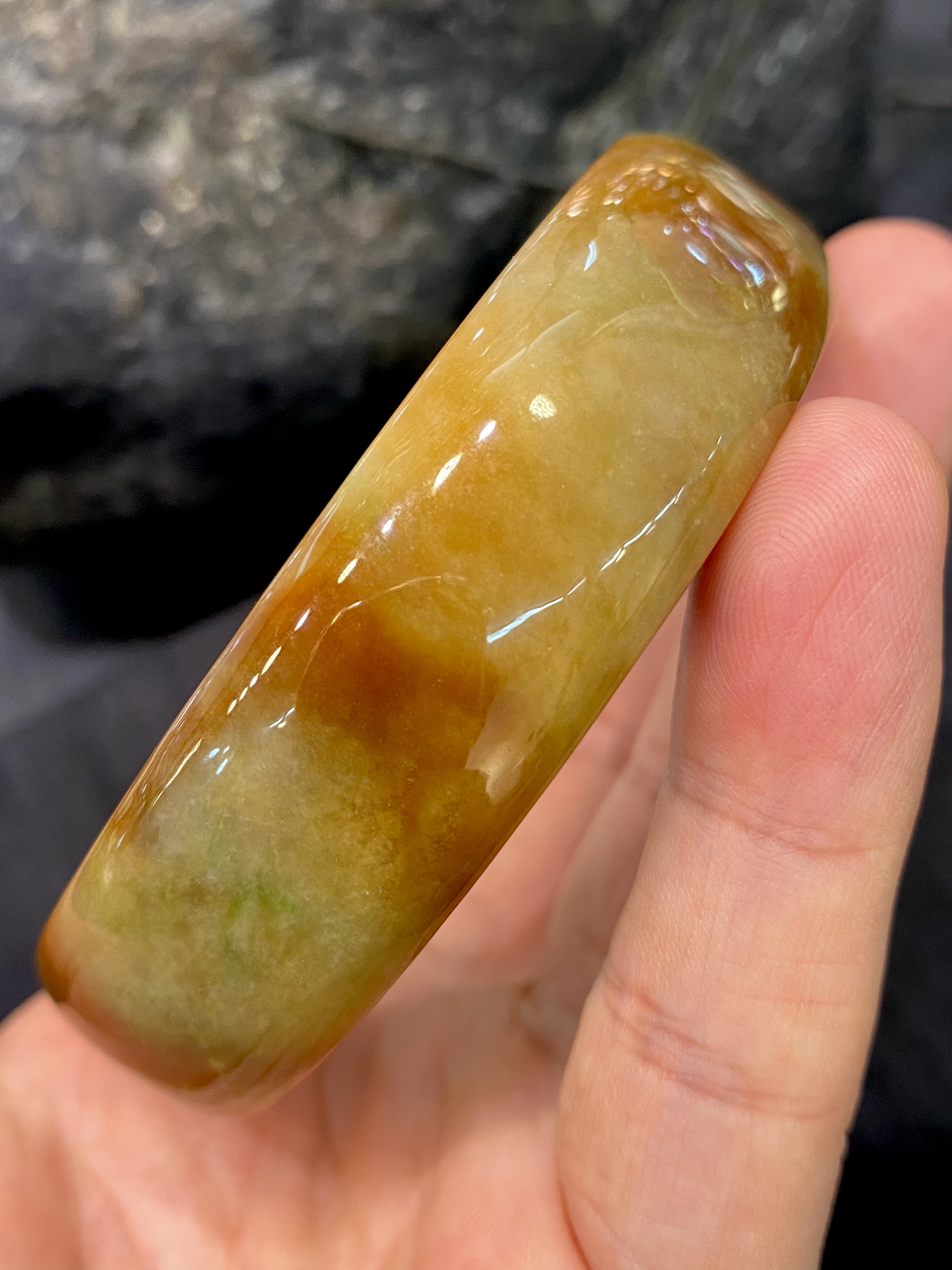 三彩翡翠方形手镯